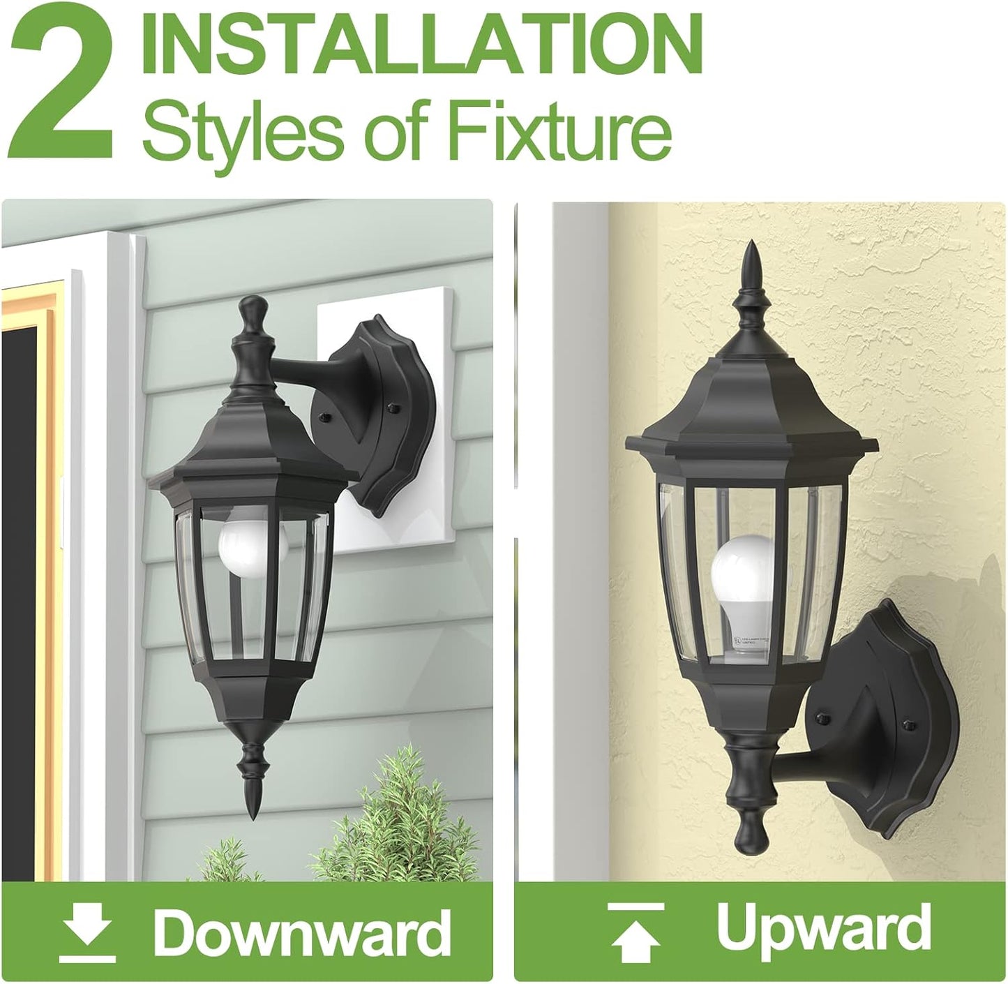Outdoor Porch Sconce LED Exterior Wall Anti-Corrosion Plastic