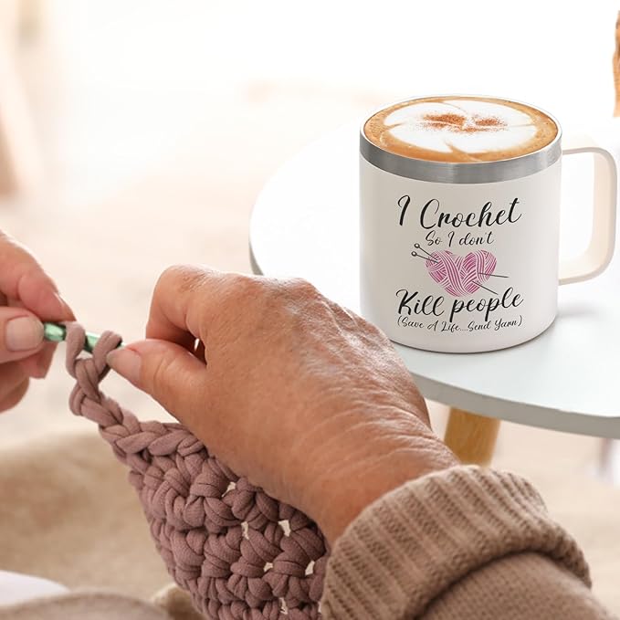 I Crochet So I Don't Kill 14oz Insulated Coffee Mug
