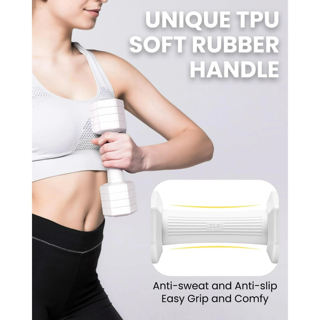 Adjustable Dumbbells Set 10 lbs - White