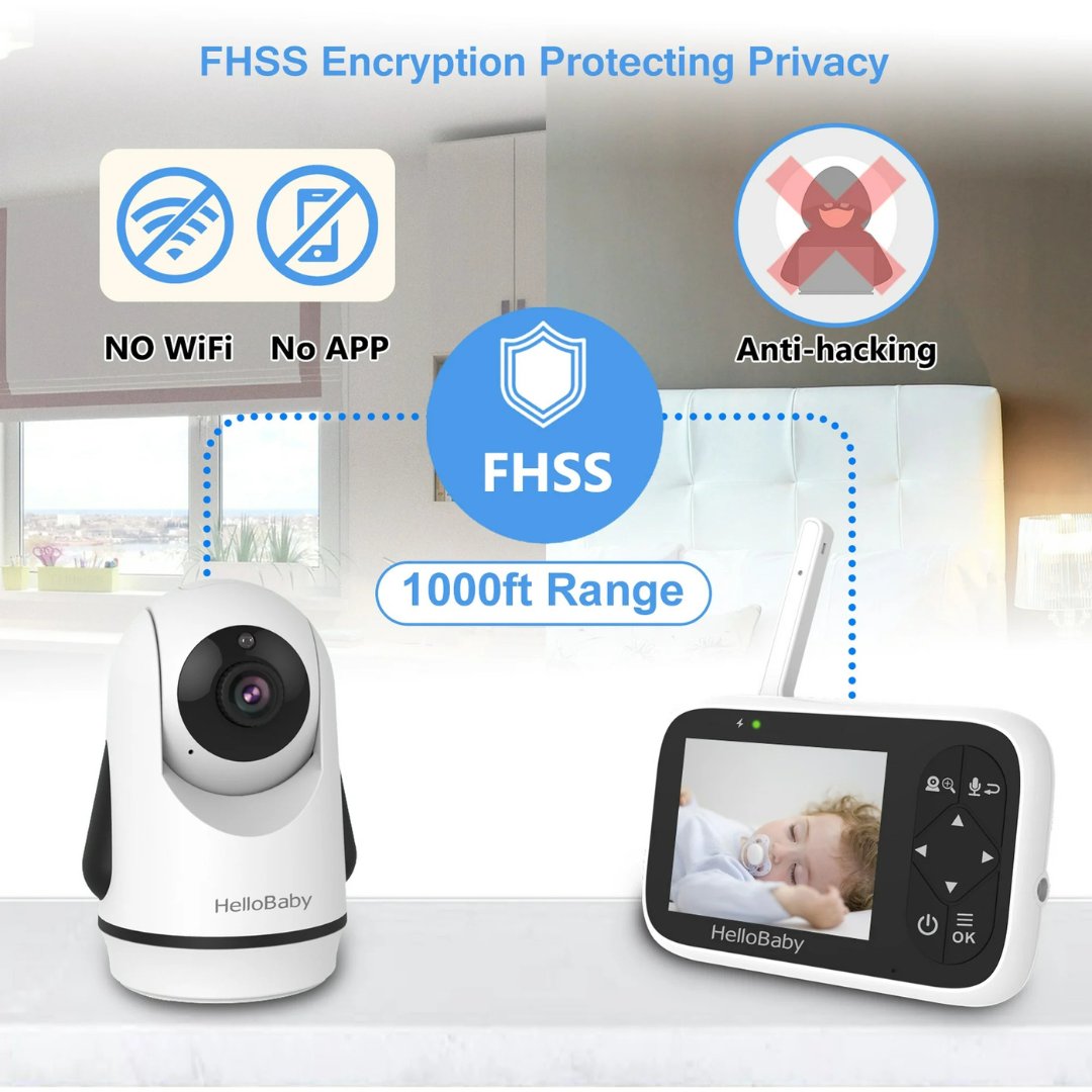 HelloBaby Baby Monitor with 3.2'' IPS Screen Wireless Connection