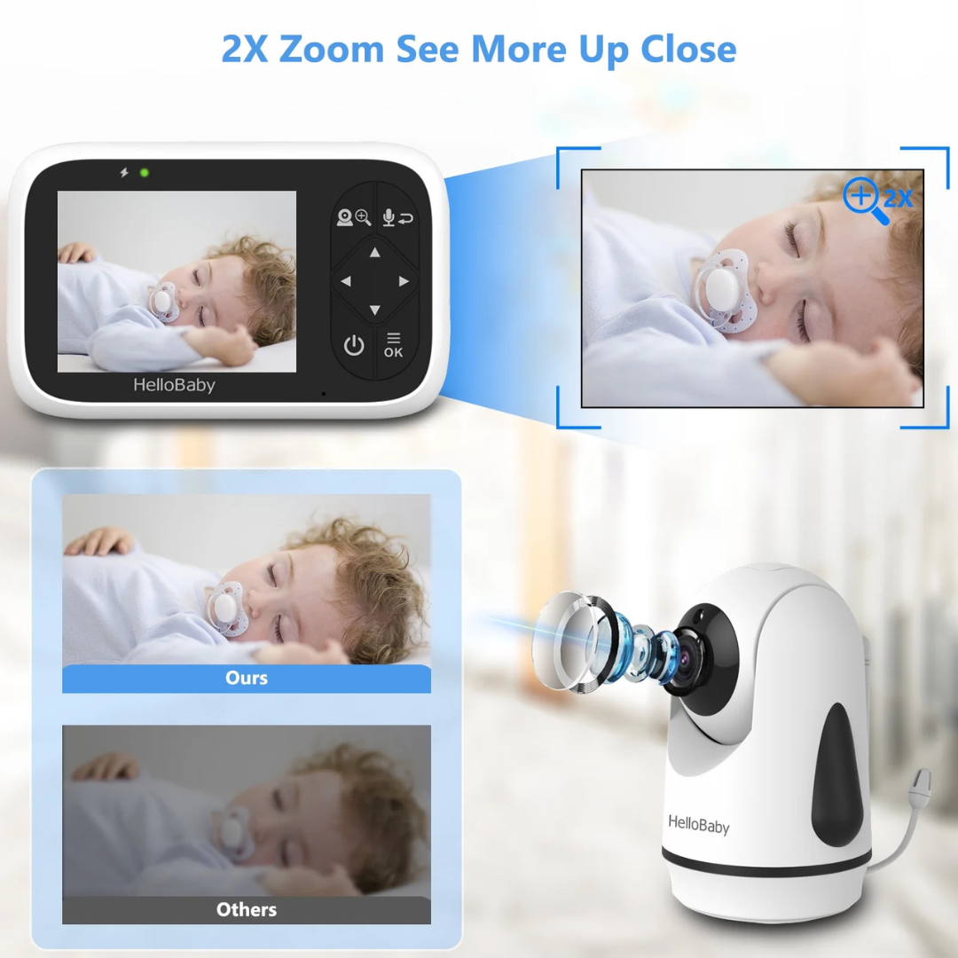 HelloBaby Baby Monitor with 3.2'' IPS Screen Wireless Connection