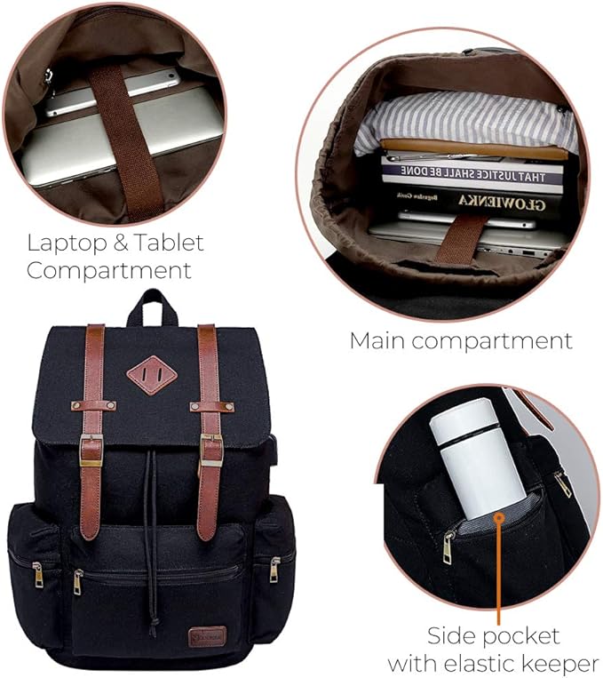 Modoker Canvas Travel Backpack -30L