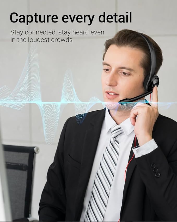 Computer Headset with Clear Chat Microphone