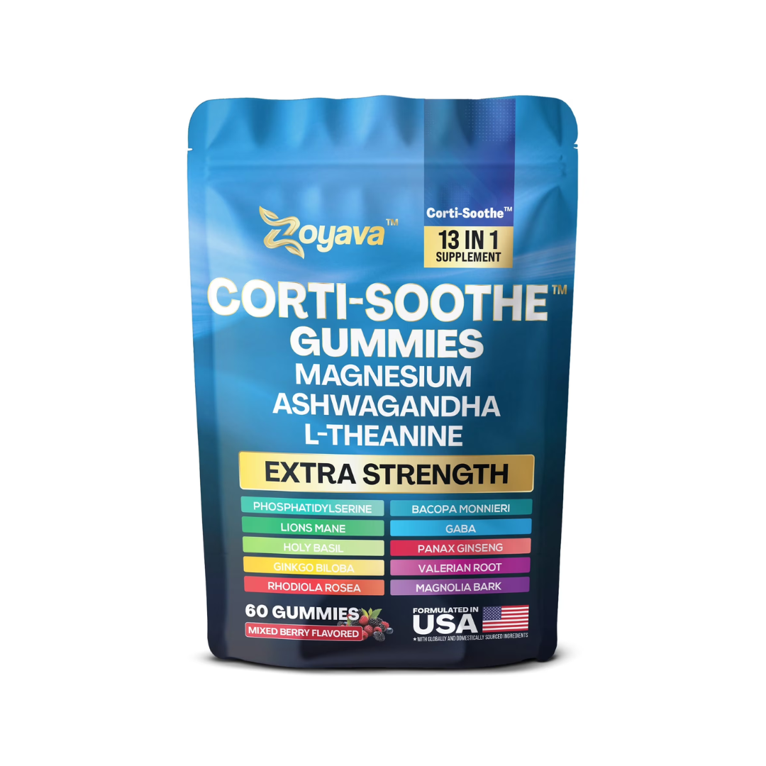 Corti-Soothe Gummies with Magnesium, L-Theanine, Ashwagandha - Mixed Berry