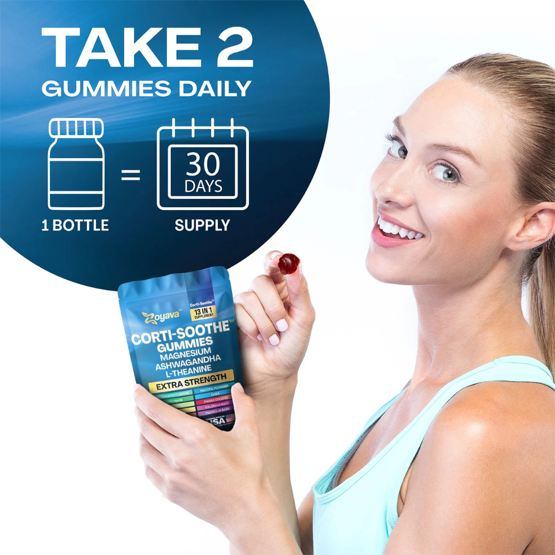 Corti-Soothe Gummies with Magnesium, L-Theanine, Ashwagandha - Mixed Berry
