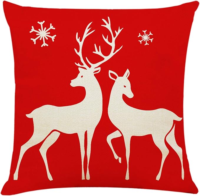 4PCS 18"x18" Throw Pillow Covers Christmas Deco