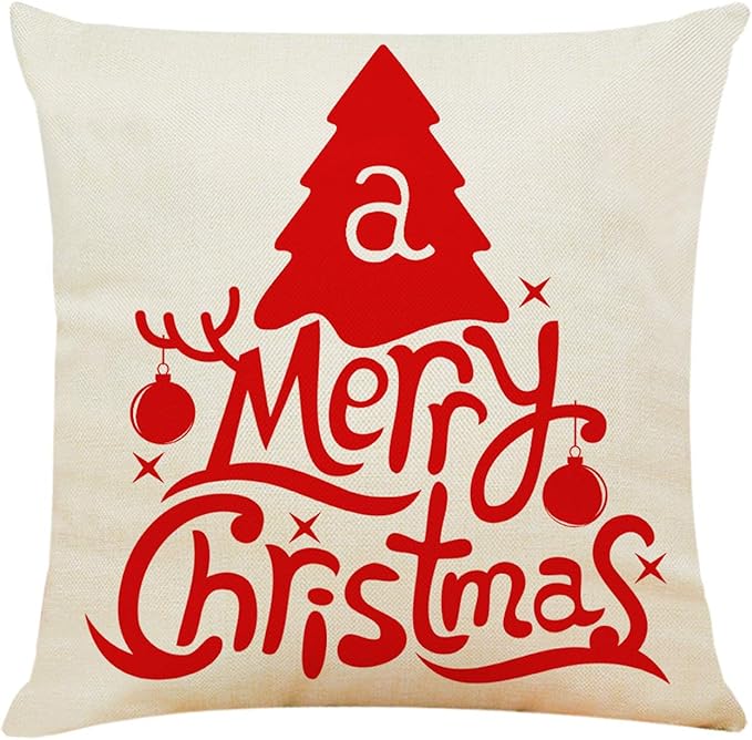 4PCS 18"x18" Throw Pillow Covers Christmas Deco