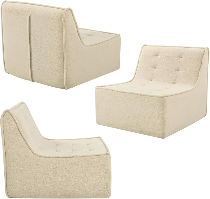 Lazy Floor Sofa Couch, Bean Bag Chair -Khaki