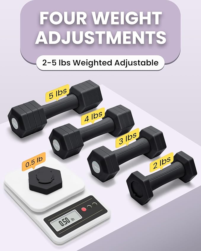 Adjustable Dumbbells Set 10 lbs - Black
