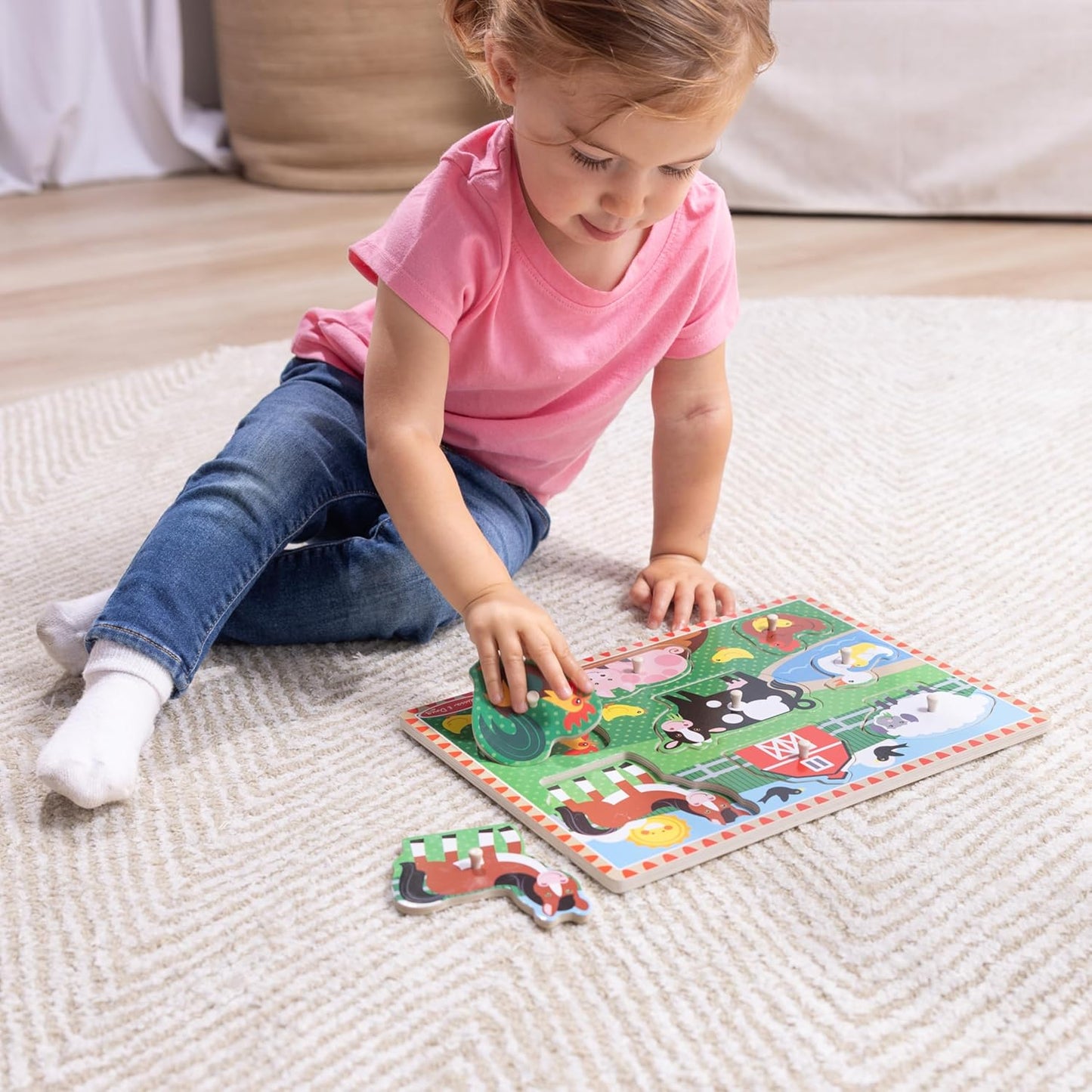 Melissa & Doug Wooden Peg Puzzle Set – 4-Pack