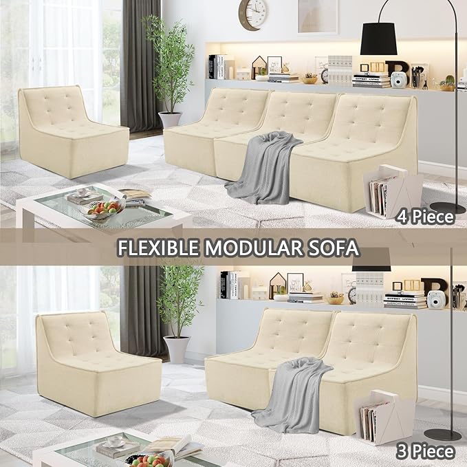 Lazy Floor Sofa Couch, Bean Bag Chair -Khaki