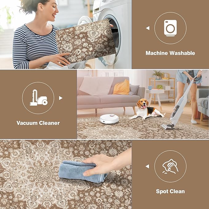 6x9 ft Floral Area Rug Carpet