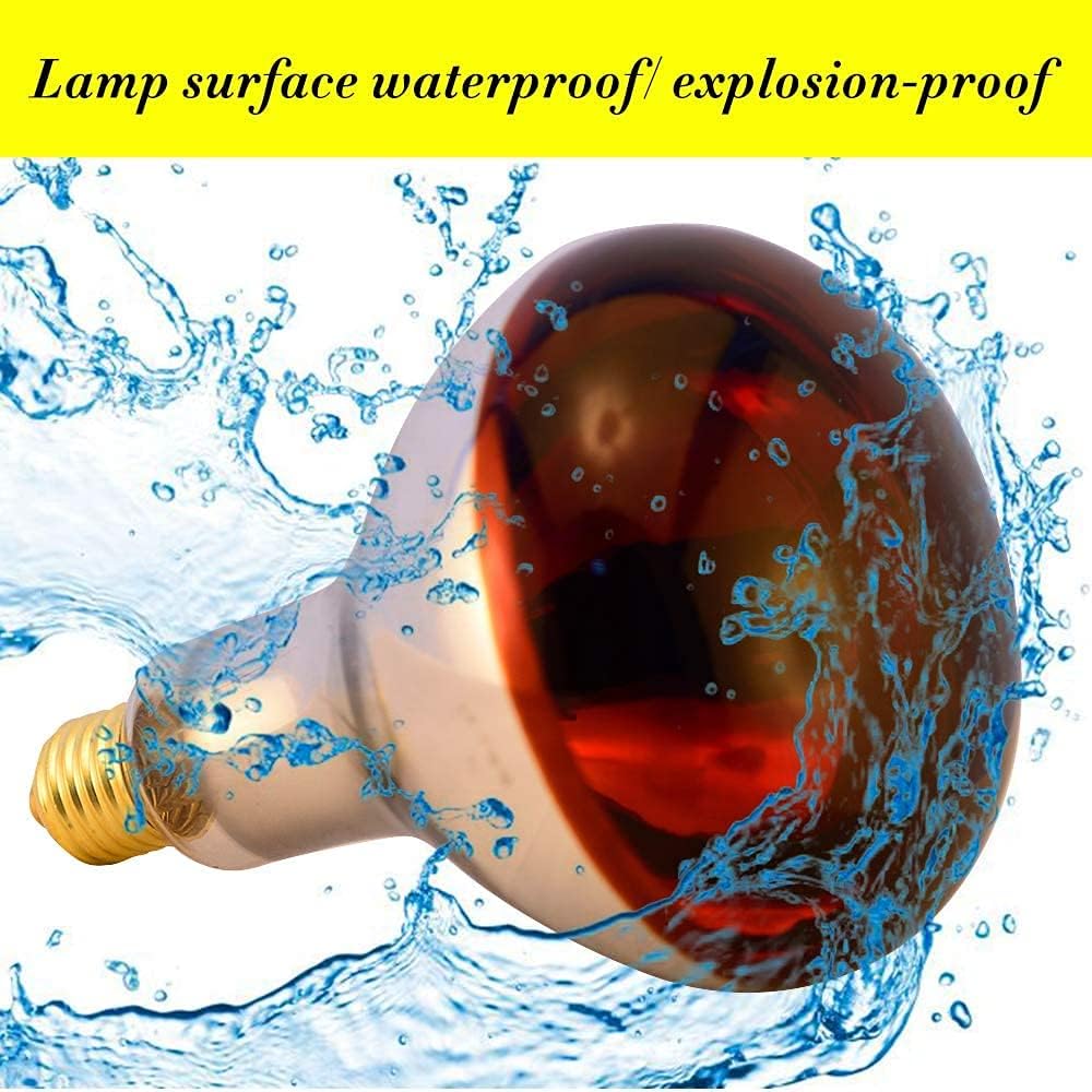 250W 2 Pack Painted Red Infrared Glass Lamp Bulbs