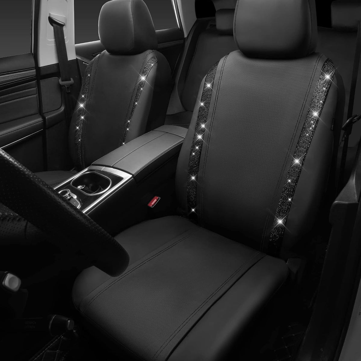 Faux Leather Universal Fit Car Seat Covers - Black