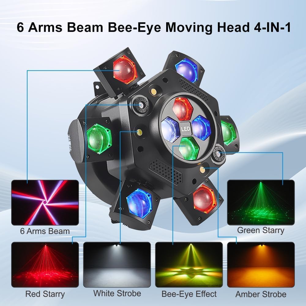 4-in-1 Moving DJ Strobe Lights