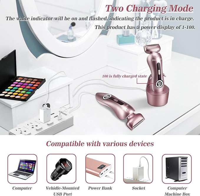 Women's Electric Shaver Cordless Rechargeable