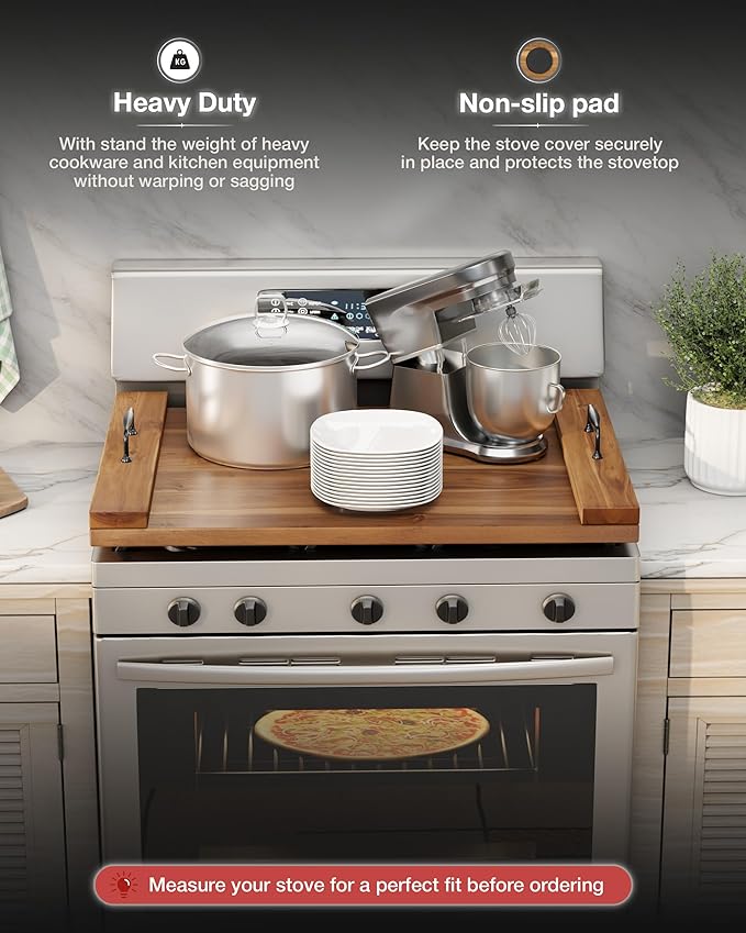 Acacia Wood Kitchen Tray Stove Cover