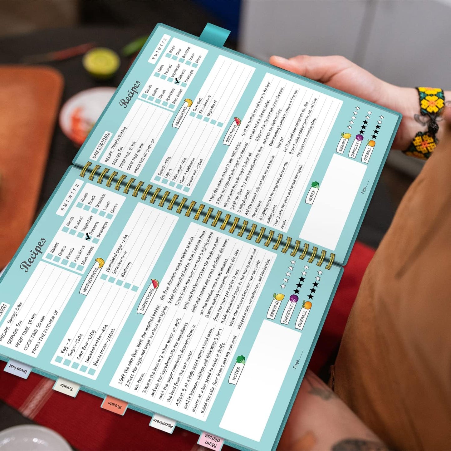 Blank Recipes NoteBook 120 Pages (Teal)