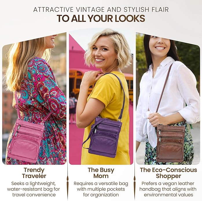 Krediz Crossbody Leather Bag - Red