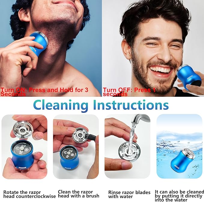 Mini Rechargeable Electric Shaver -2.5in x1.5in