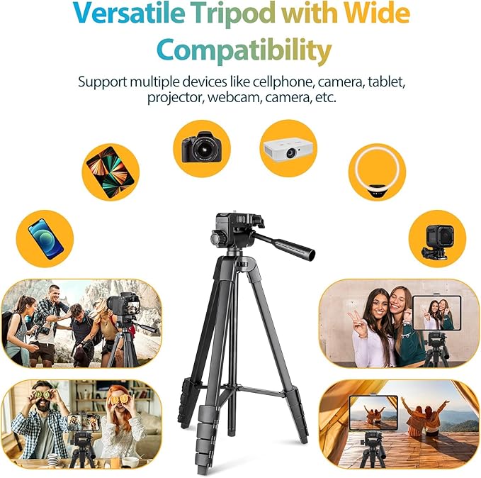64” Extendable Cell Phone iPad & Camera Tripod