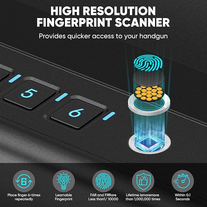 2 Pistols Biometric Handgun Safe