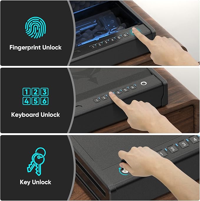 2 Pistols Biometric Handgun Safe
