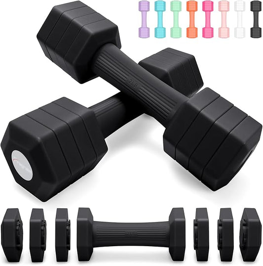 Adjustable Dumbbells Set 10 lbs - Black