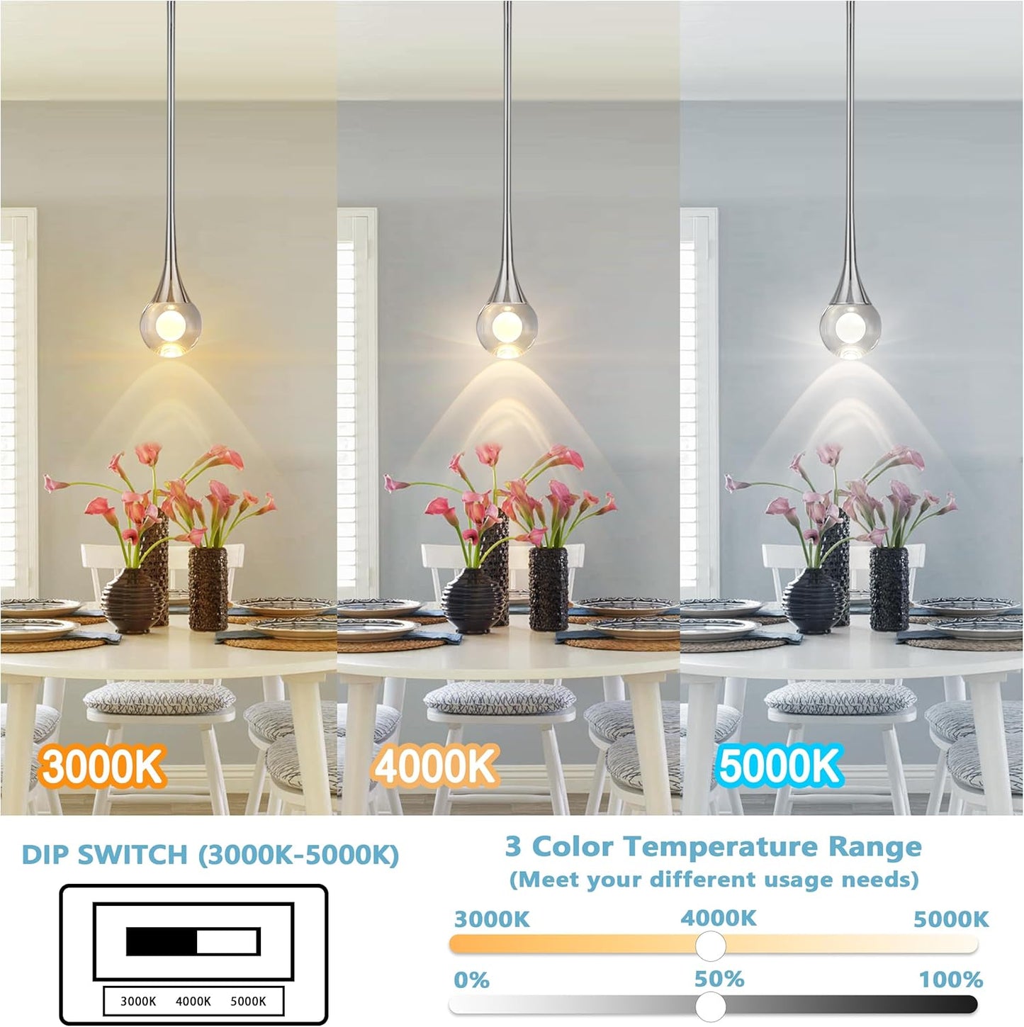 Dimmable Teardrop Pendant Light Fixture -LED