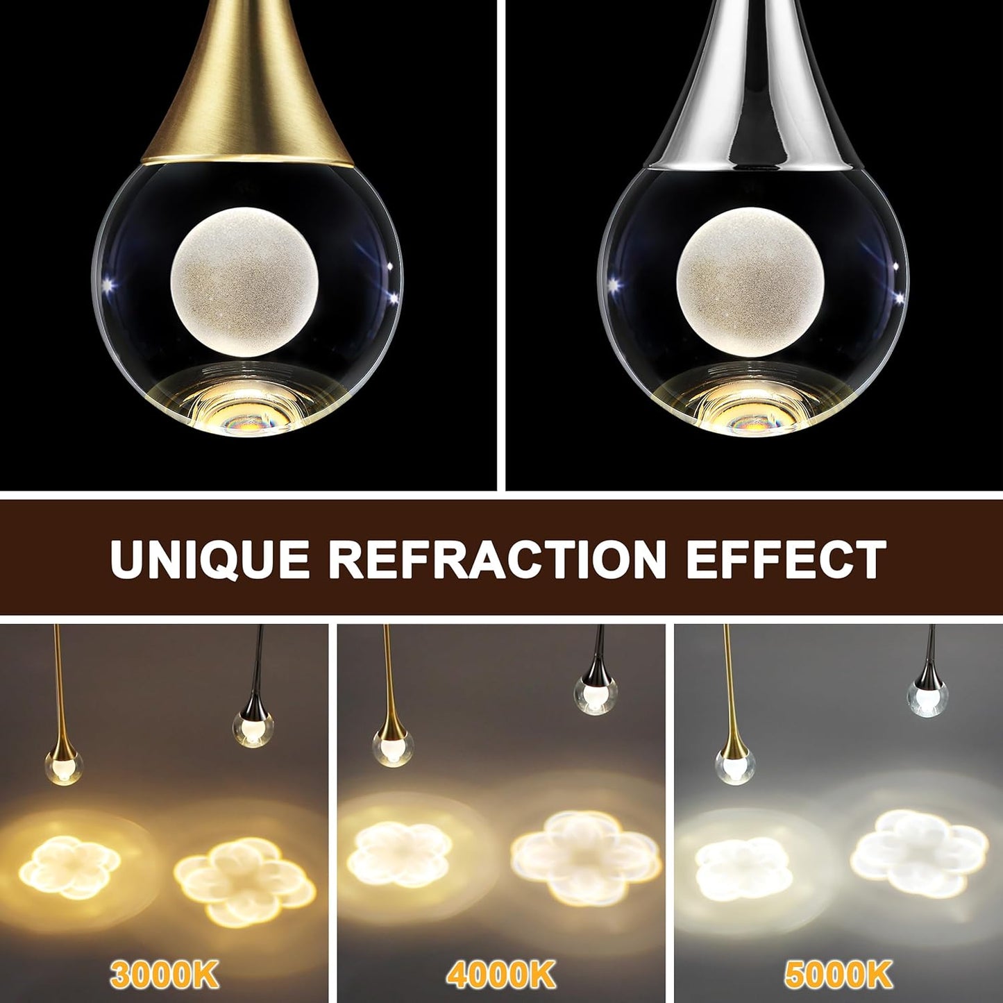 Dimmable Teardrop Pendant Light Fixture -LED