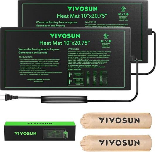 2 Pack Durable Waterproof Seedling Heat Mat 10" x 20.75"