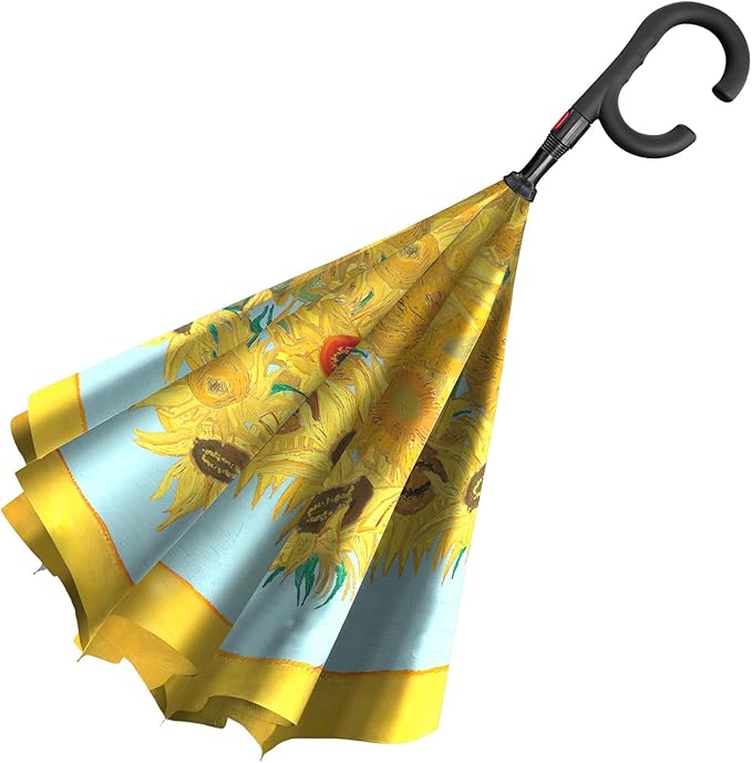 RainCapers Reverse Closing Umbrella - Van Gogh Sunflowers