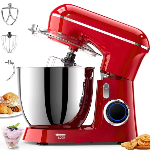 5QT Tilt-Head Stand Food Mixer| 10 Speeds | Stainless Steel Bowl