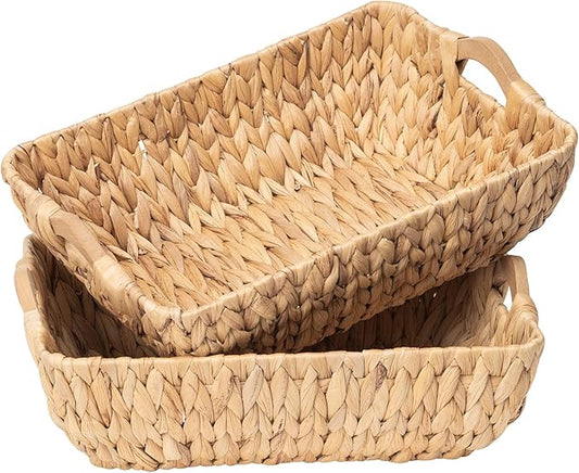 2pc Wicker Baskets with Handles
