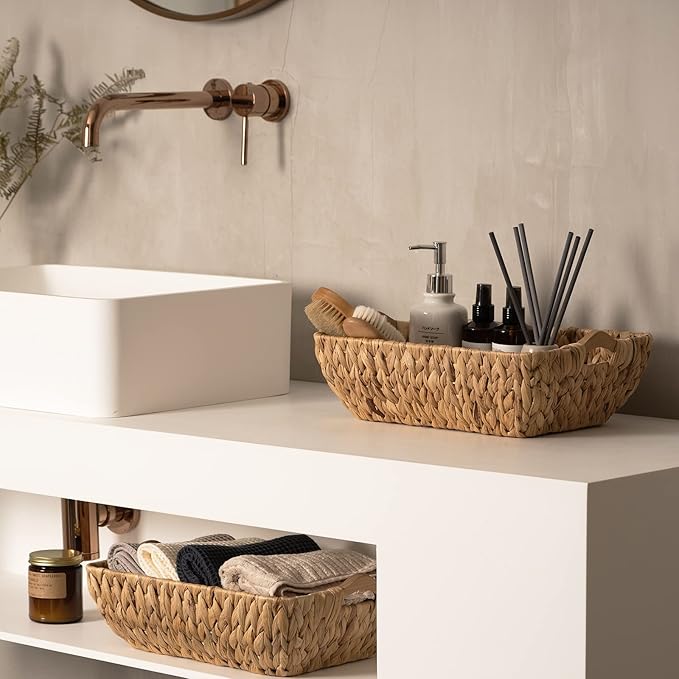 2pc Wicker Baskets with Handles