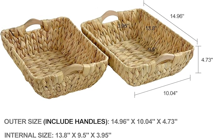 2pc Wicker Baskets with Handles
