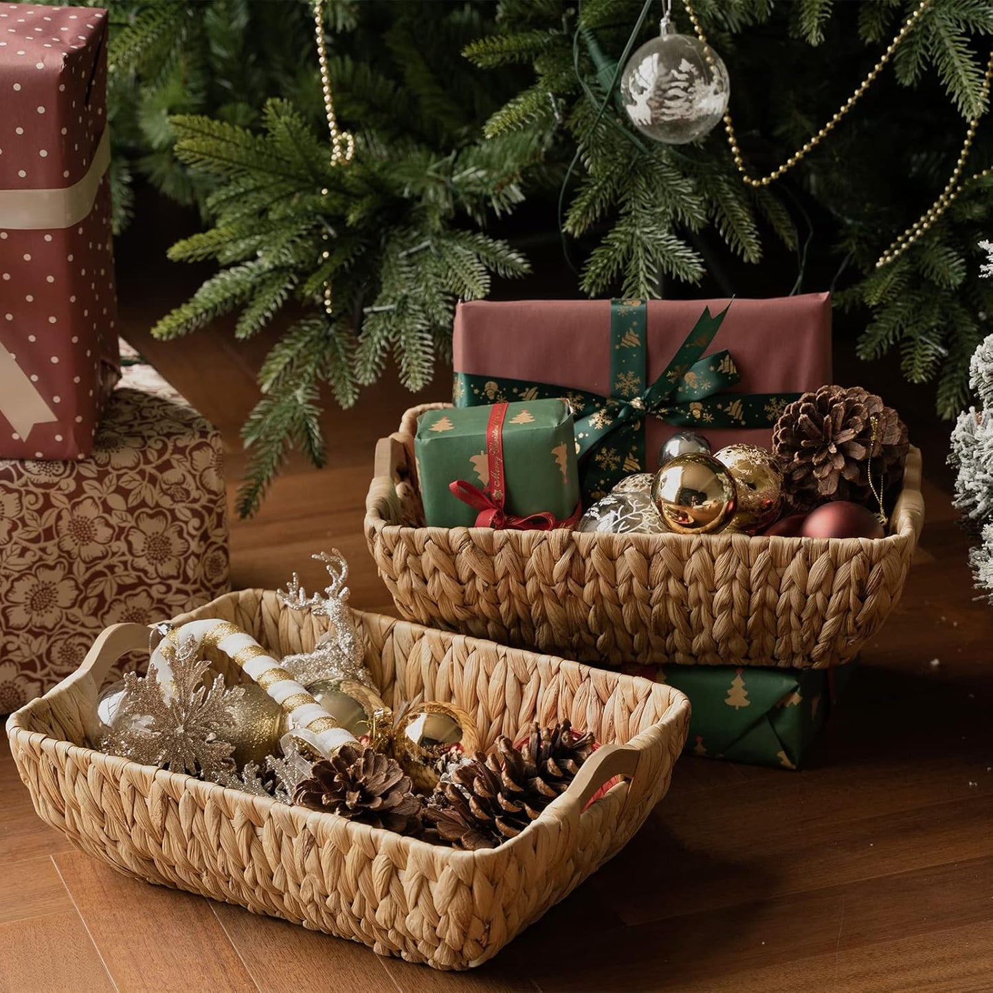 2pc Wicker Baskets with Handles