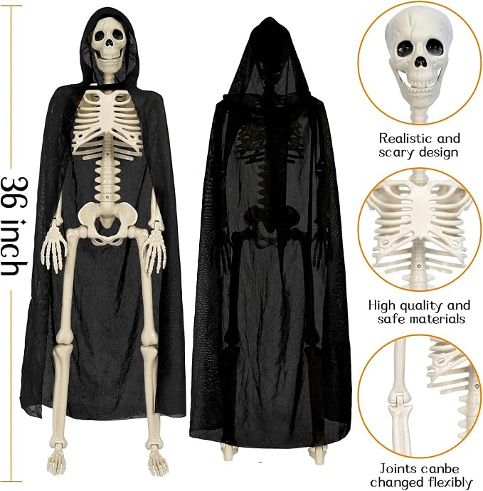 36in Posable Halloween Skeleton