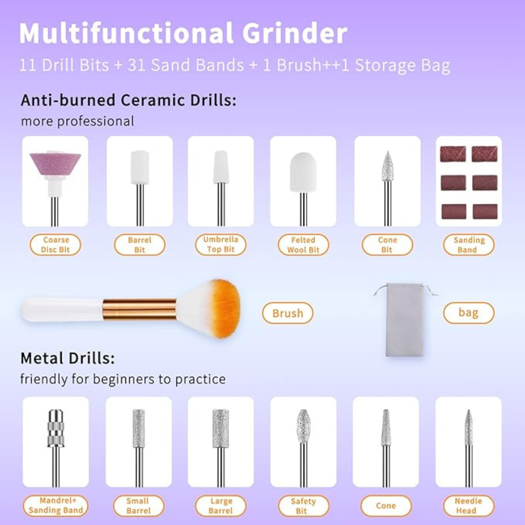 Cordless Professional Nail Filing Drill Kit