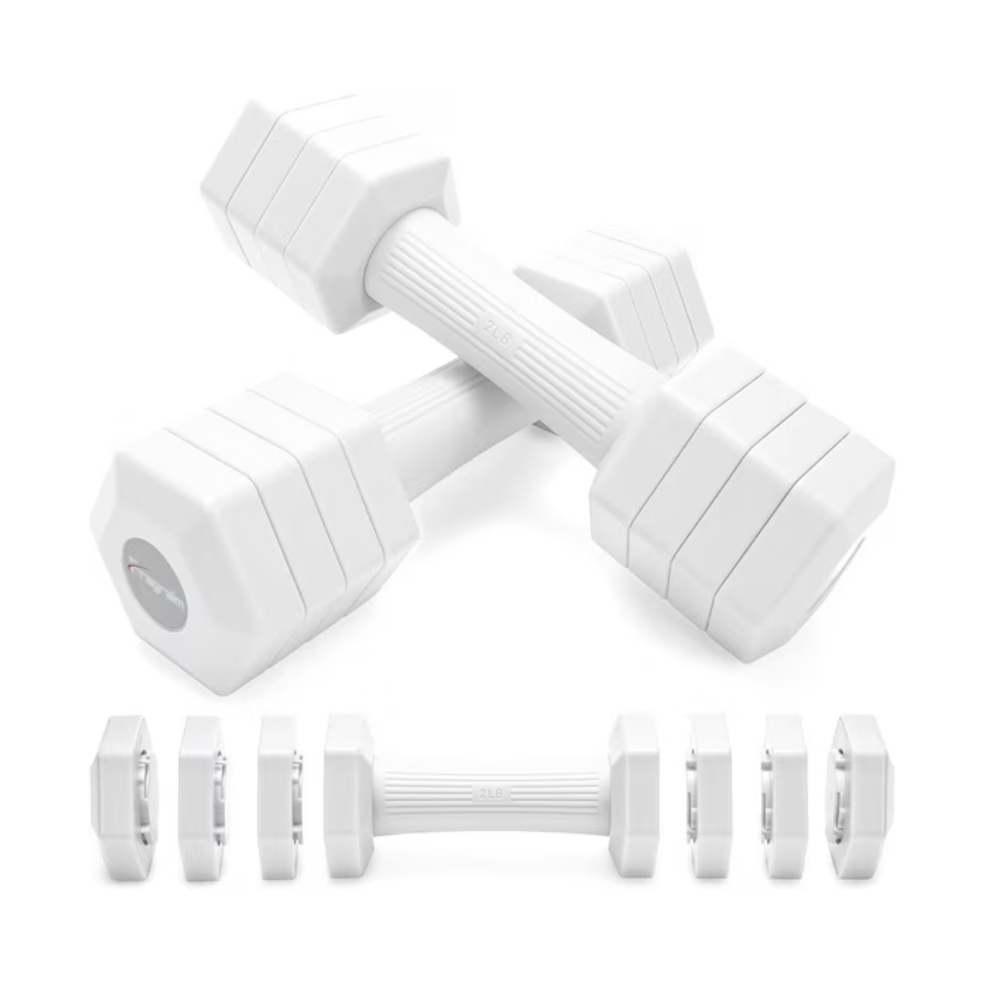 Adjustable Dumbbells Set 10 lbs - White