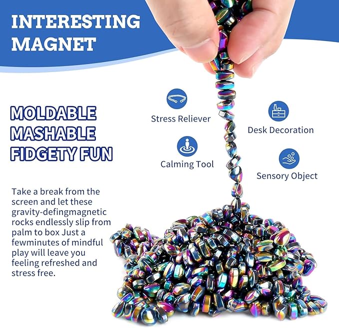 550 Magnetic Stones, Stress Relief Fidget Stones