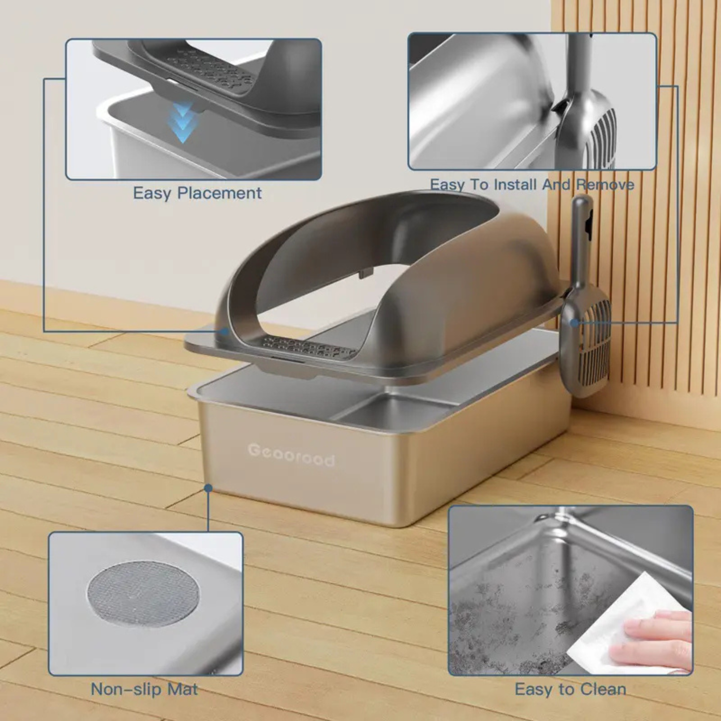 22L Stainless Steel Cat Litter Box