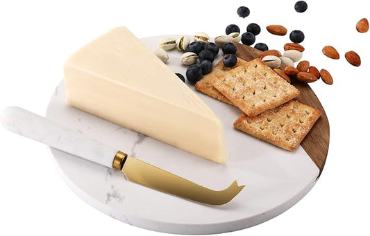 Marble and Acacia Wooden Cheese Board
