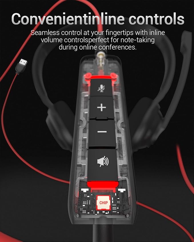 Computer Headset with Clear Chat Microphone