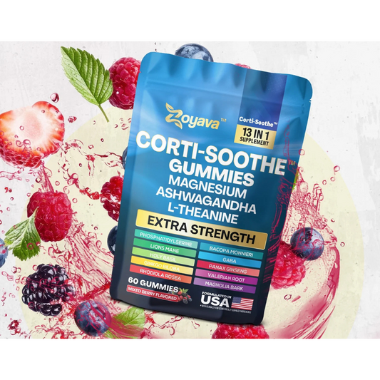 Corti-Soothe Gummies with Magnesium, L-Theanine, Ashwagandha - Mixed Berry