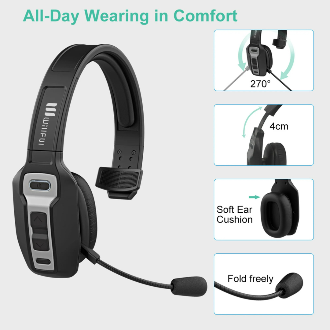 Bluetooth Headset with Noise Cancelling Microphone