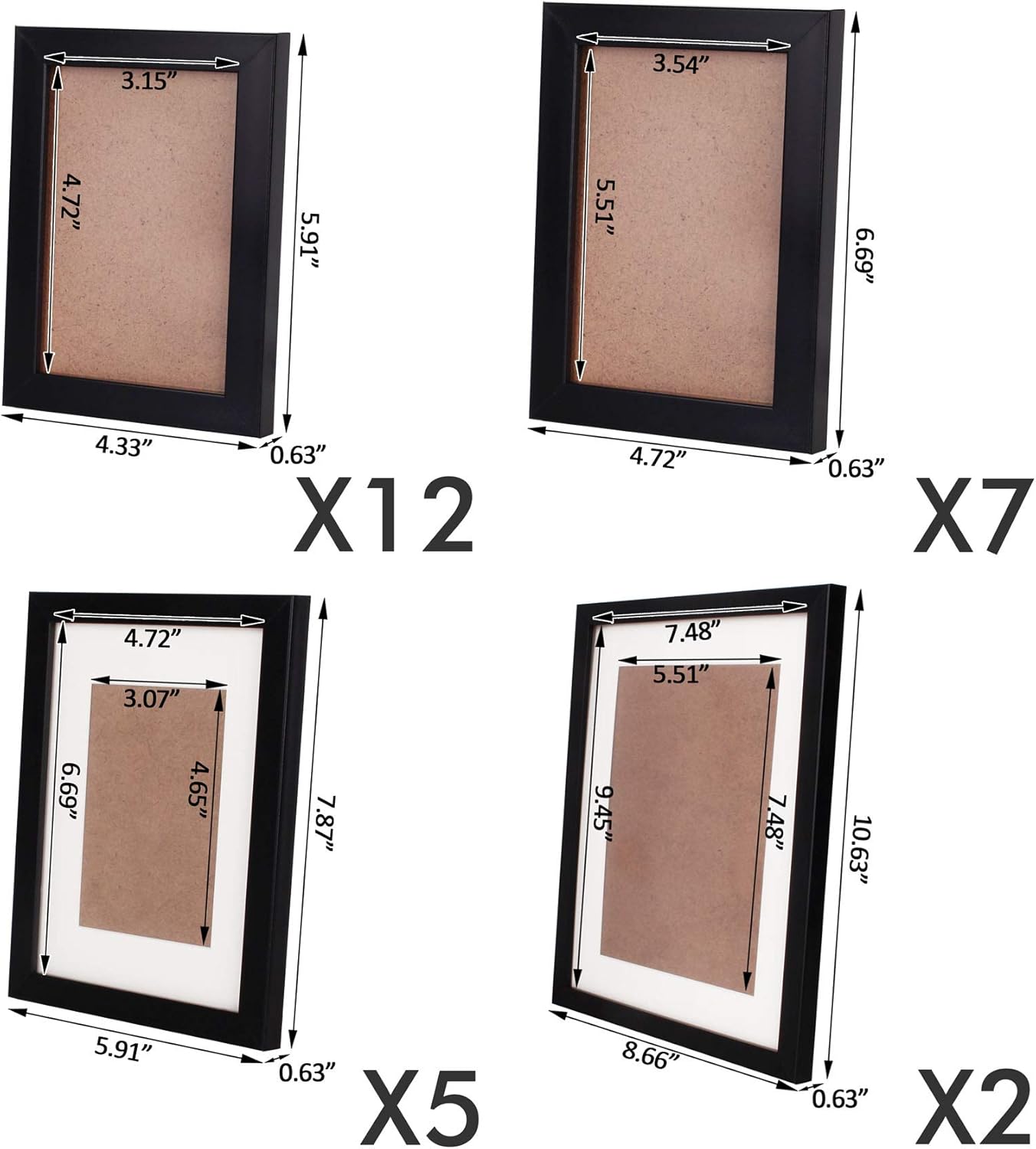 26 Pieces Picture Frames Set Collage Photo Frames
