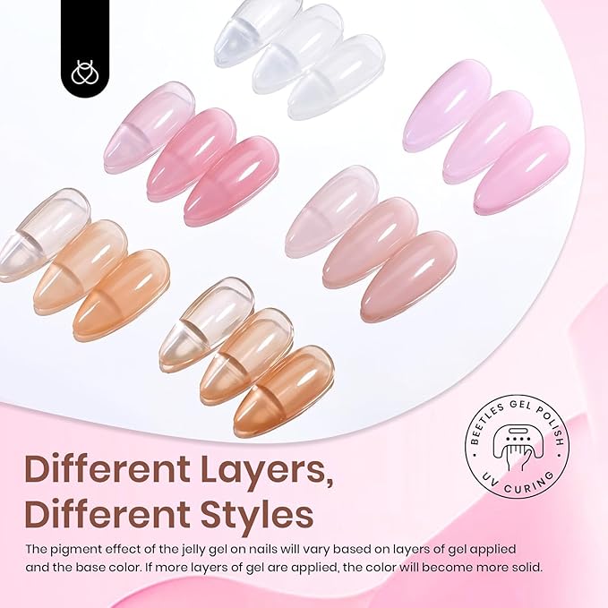 Gel Nail Polish Set, 6 Colors