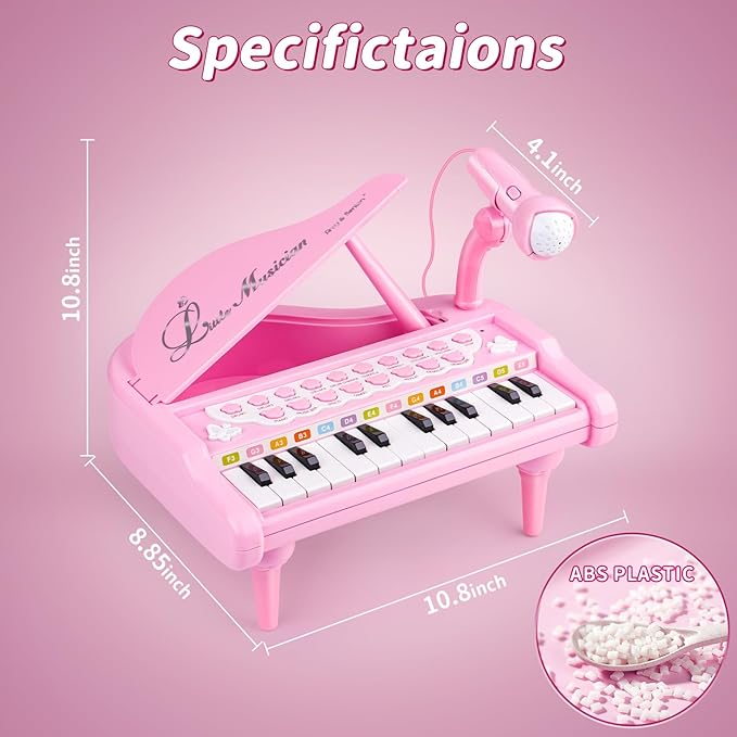 24 Keys Pink Piano Toy