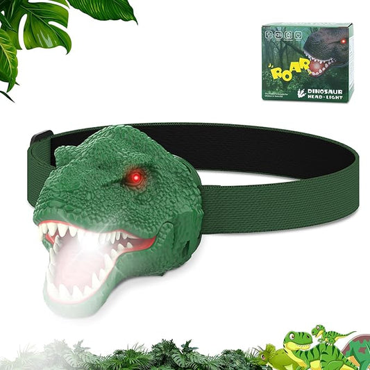 T-Rex Dinosaur Headlamp for Kids w/ Roaring Sound